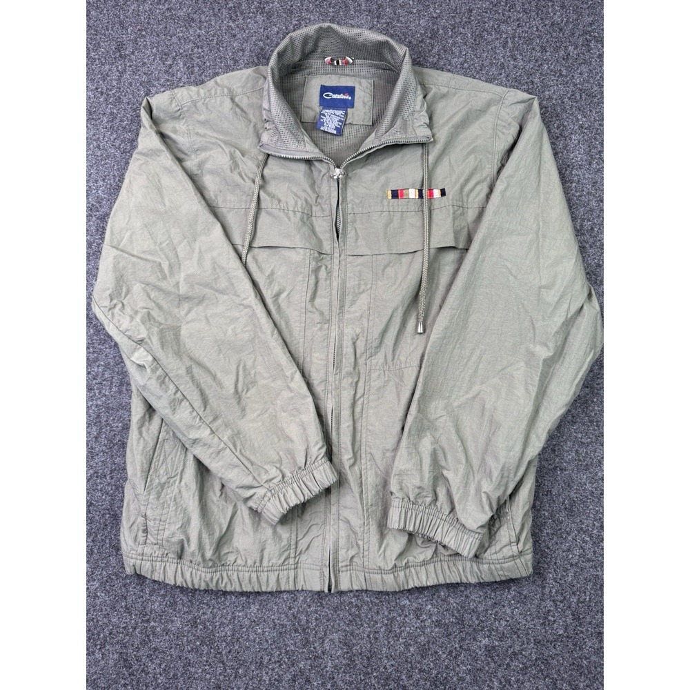 Vintage Catalina Windbreaker Womens M Olive Nautical Flag Jacket Made Russia